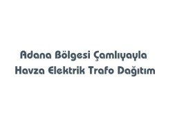 Adana Bölgesi Çamlıyayla Havza Elektrik Trafo Dağıtım